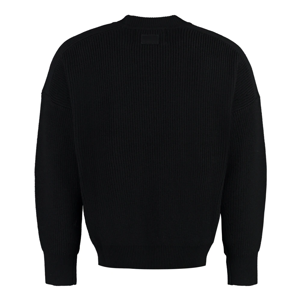 Isabel marant Geribbelde Gebreide Wollen Trui Black Heren