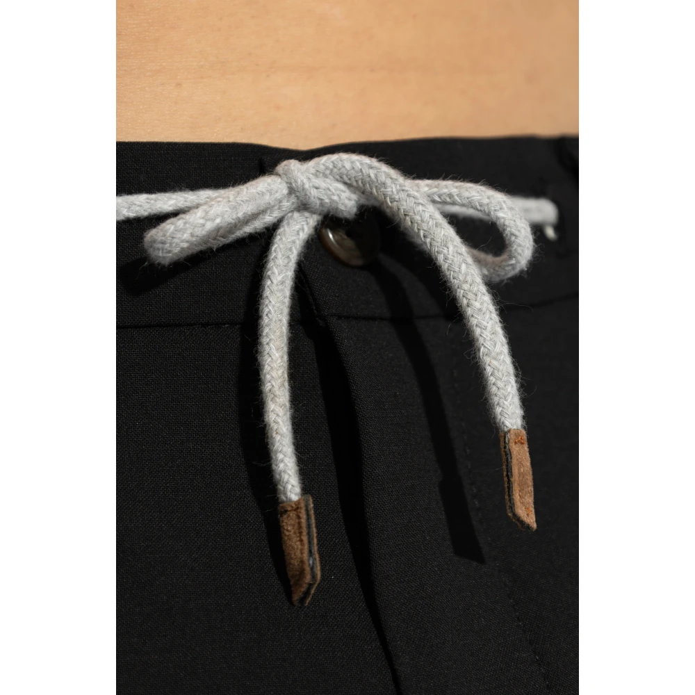 Eleventy Wollen broek met toelopende pijpen Black Heren