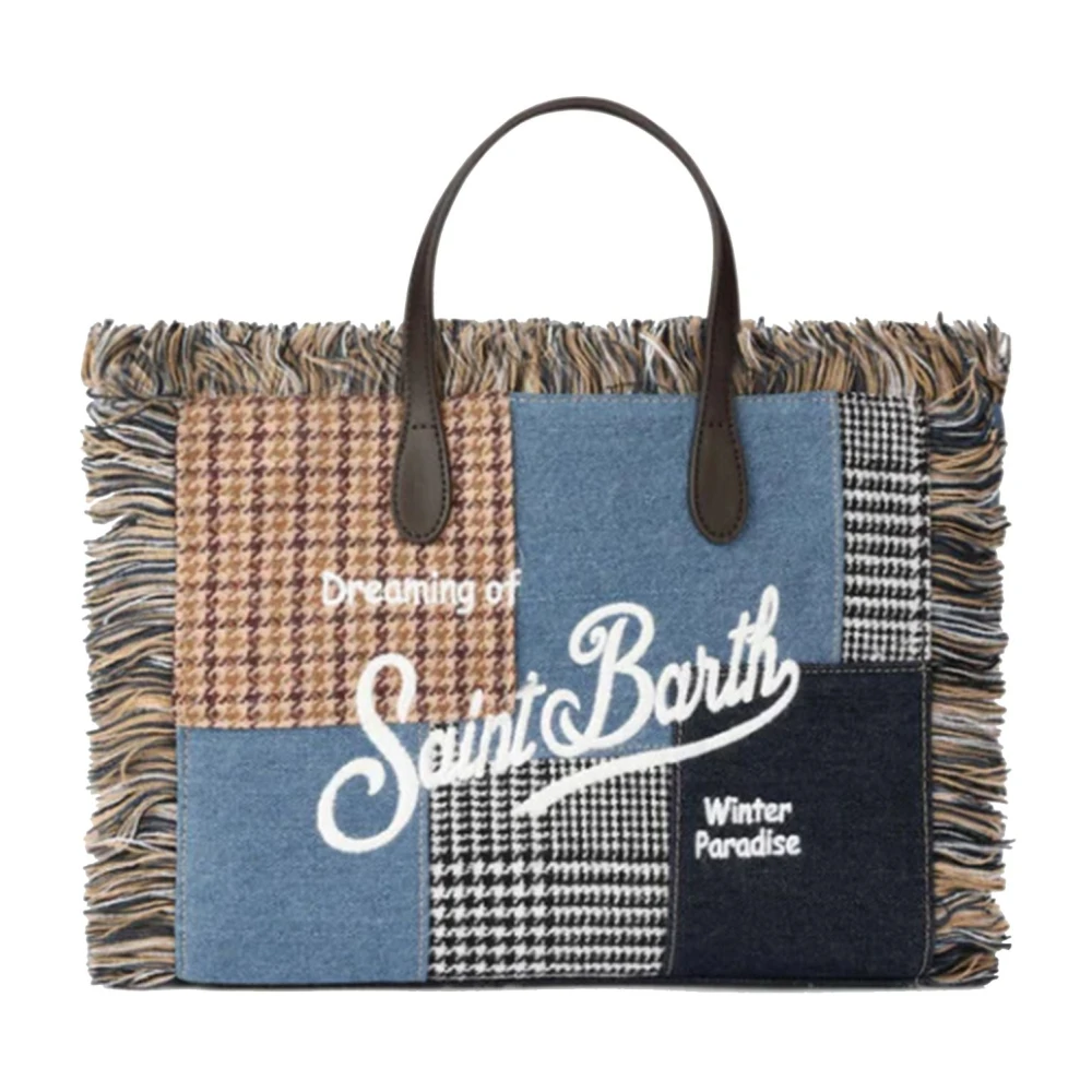 MC2 Saint Barth Patchwork Handtas Colette Mini Vanity Blue Dames