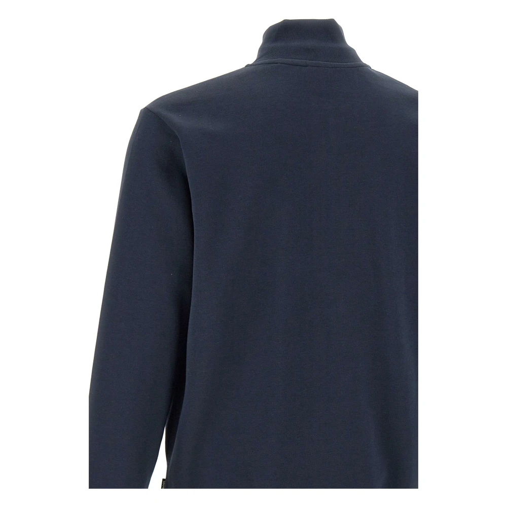 Hugo Boss Blauwe Katoenen Sweatshirt met Volledige Rits Blue Heren