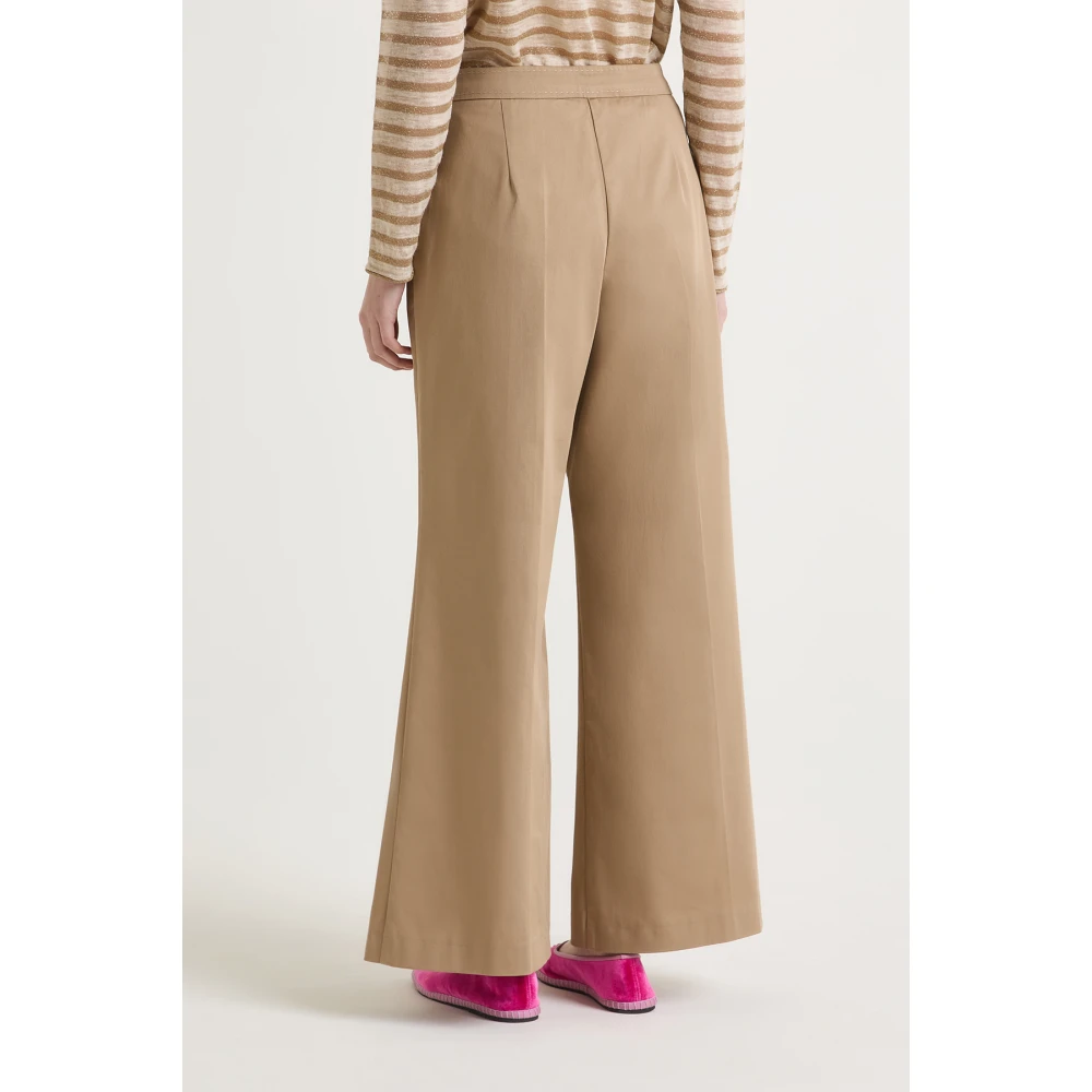 Maliparmi Sartorial Gabardine Broek Brown Dames