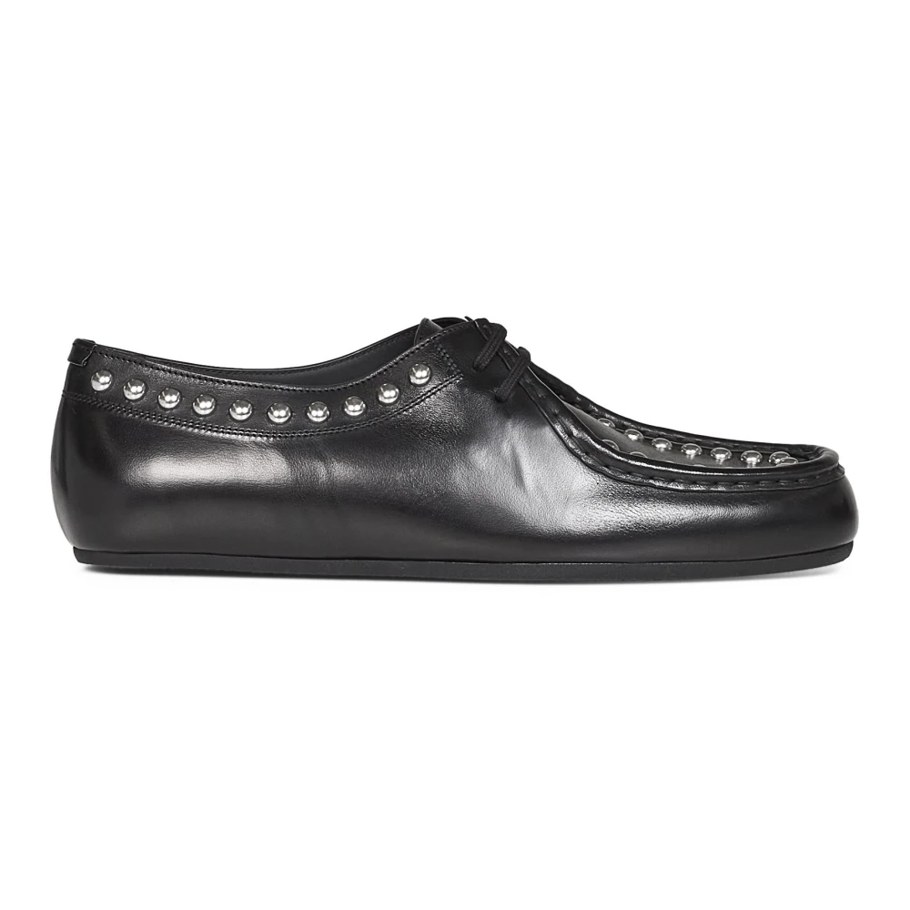 Jil Sander Black Studded Leather Ballet Flat - Male - Laced Shoes - 9 Uk - Shoes