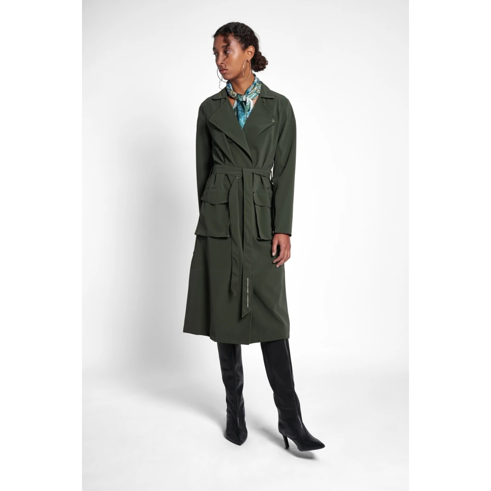 Stutterheim Matte Trenchcoat met Modern Design Green Dames
