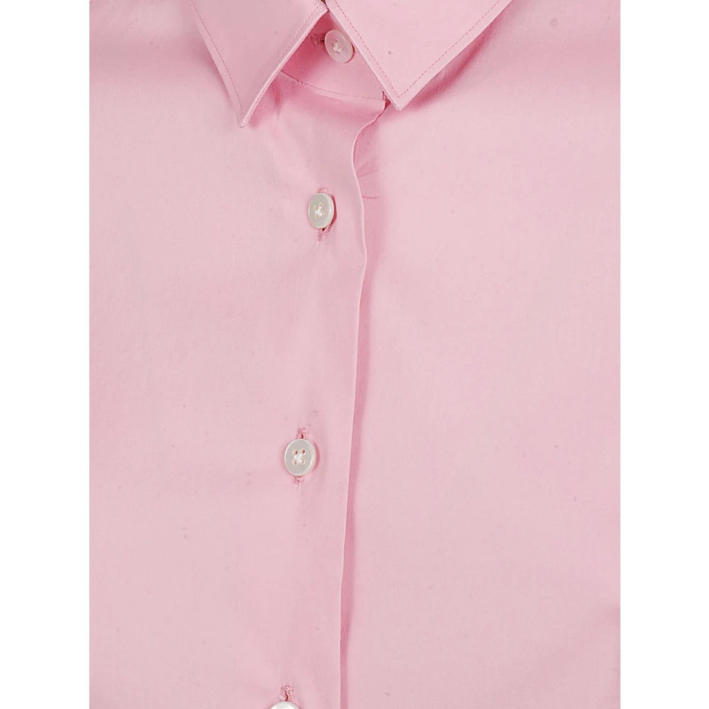 Finamore Roze Katoenen Blend Overhemd Made in Italy Pink Dames