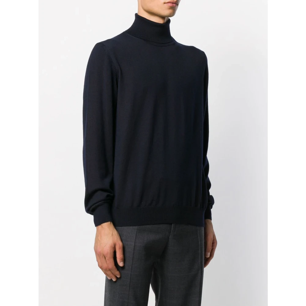 Barba Wollen Rollneck Sweater Blue Heren