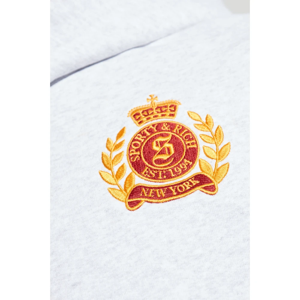 Sporty & Rich Sweatshirt uit de New York Crest collectie Gray Heren