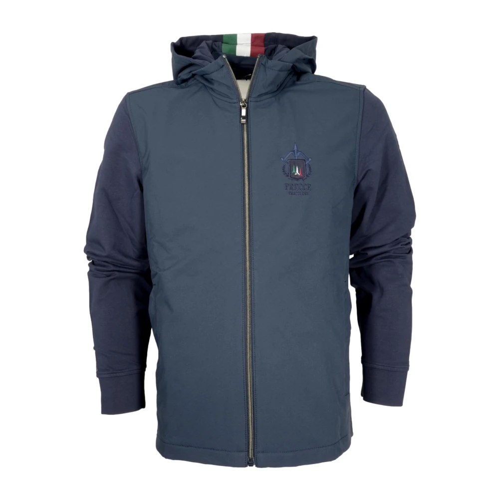 aeronautica militare Hybride Hoodie met Afneembare Capuchon in Blauw Blue Heren