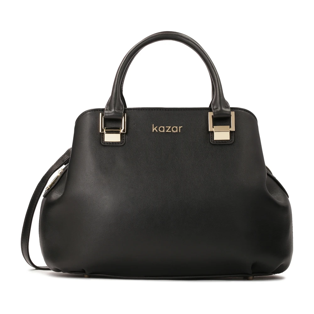Kazar Zwarte handtas met handvatten en afneembare band Black Dames