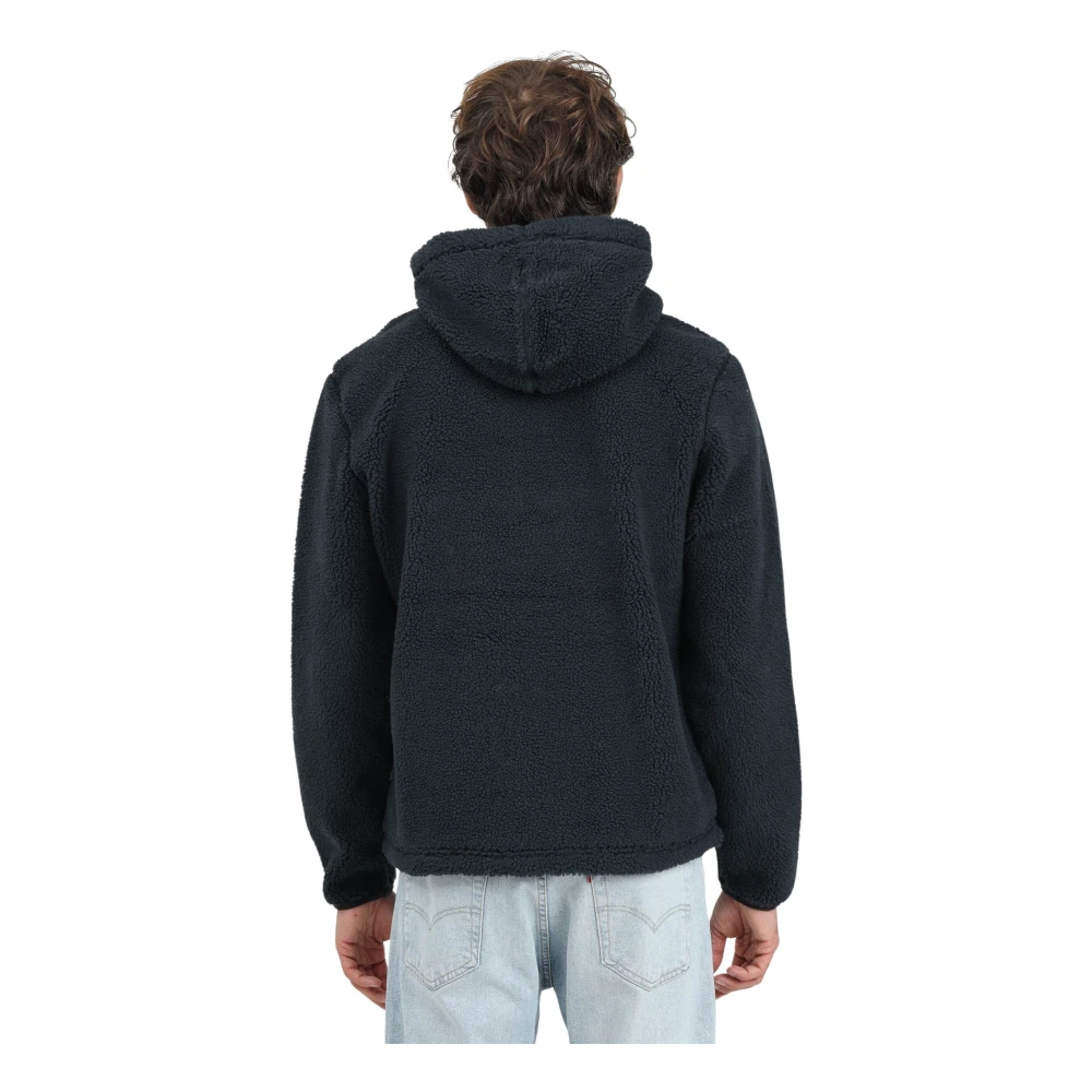 Napapijri Zwarte Sherpa Half-Zip Sweater Black Heren