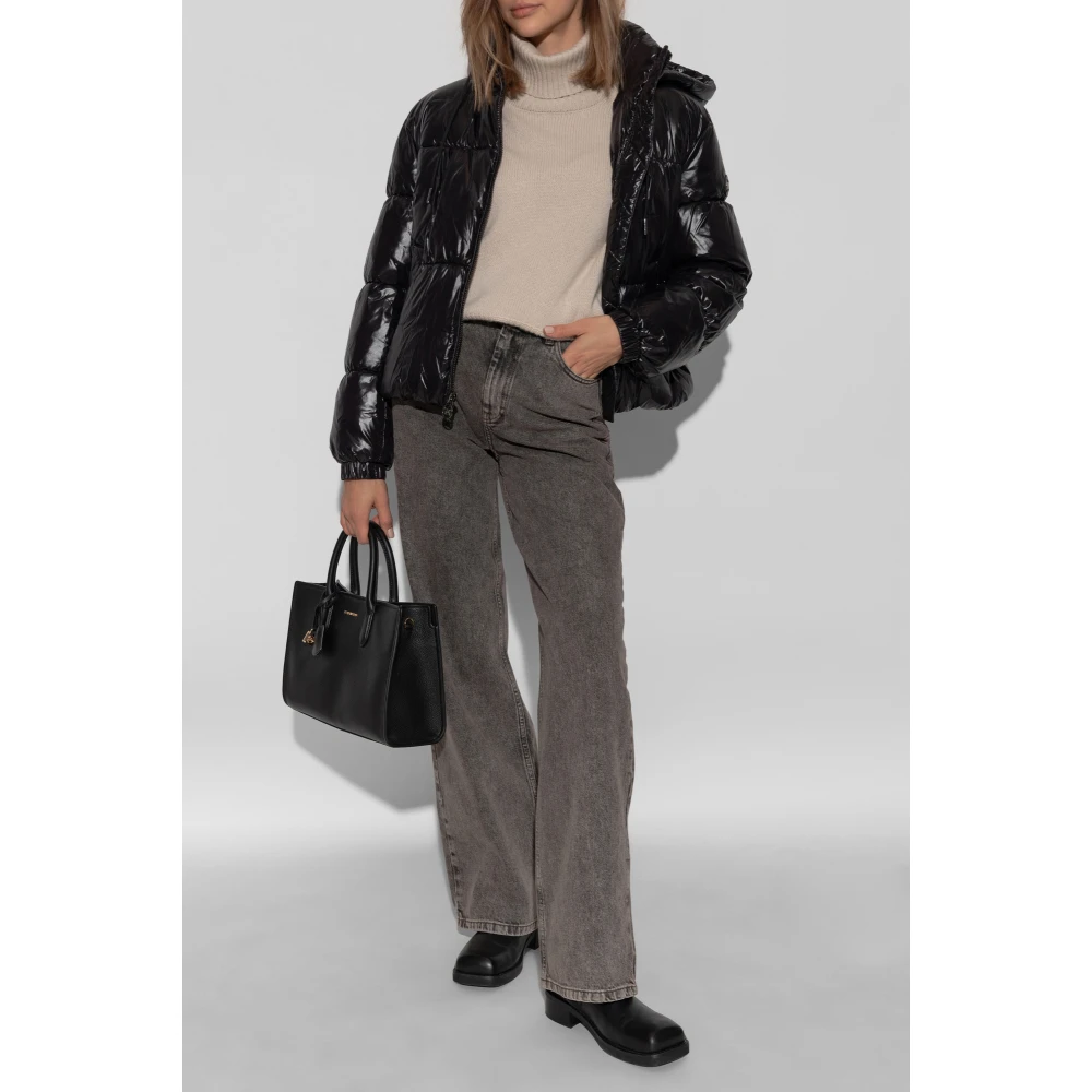 Michael Kors Gewatteerde jas met capuchon Black Dames