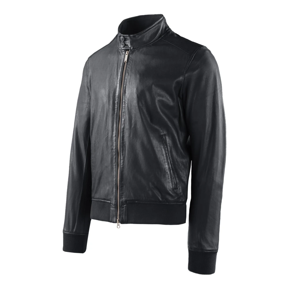 BomBoogie Leren Bomberjack Gray Heren