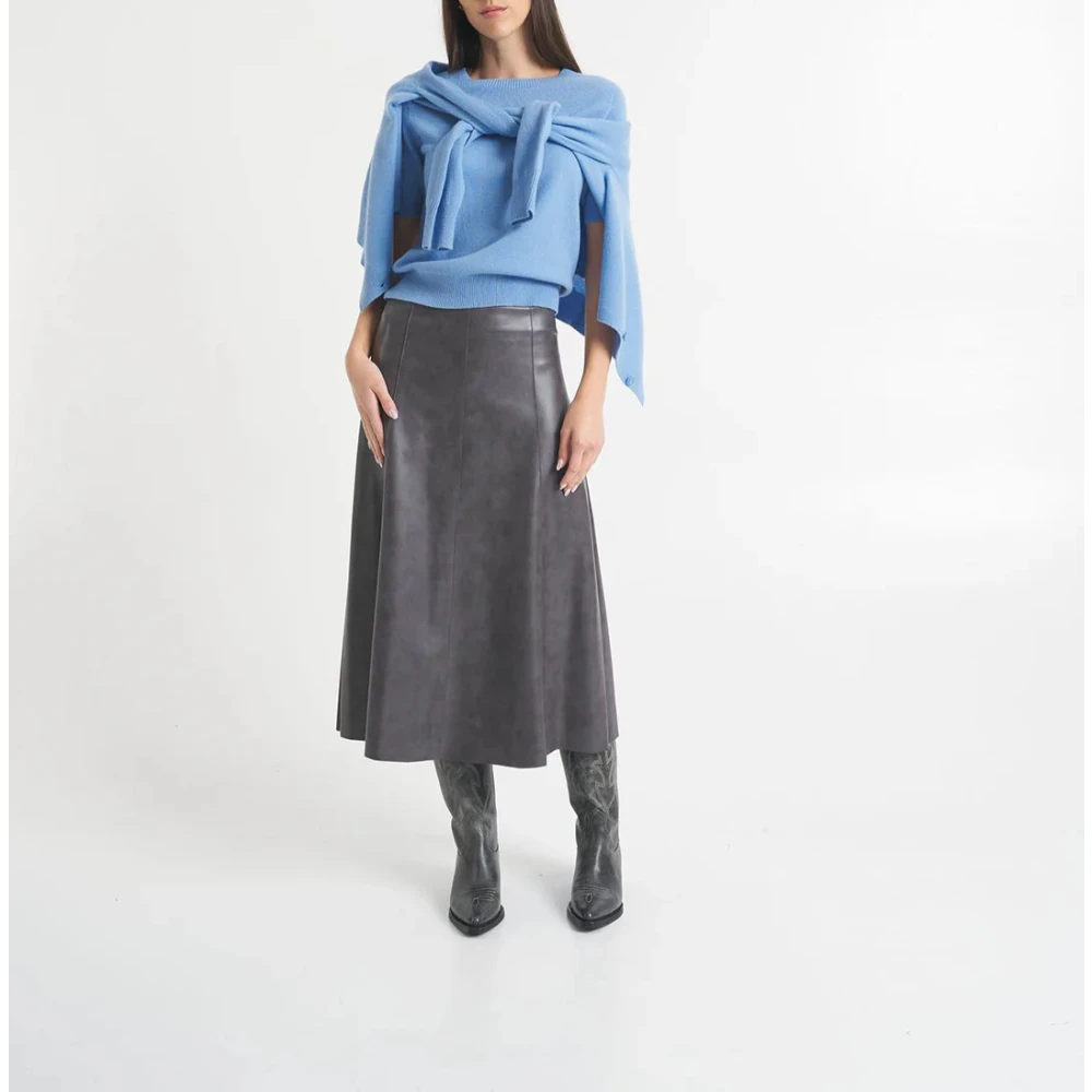 Kaos Eco Leren Rok Gray Dames