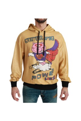 gold-pig-motif-hooded-sweater