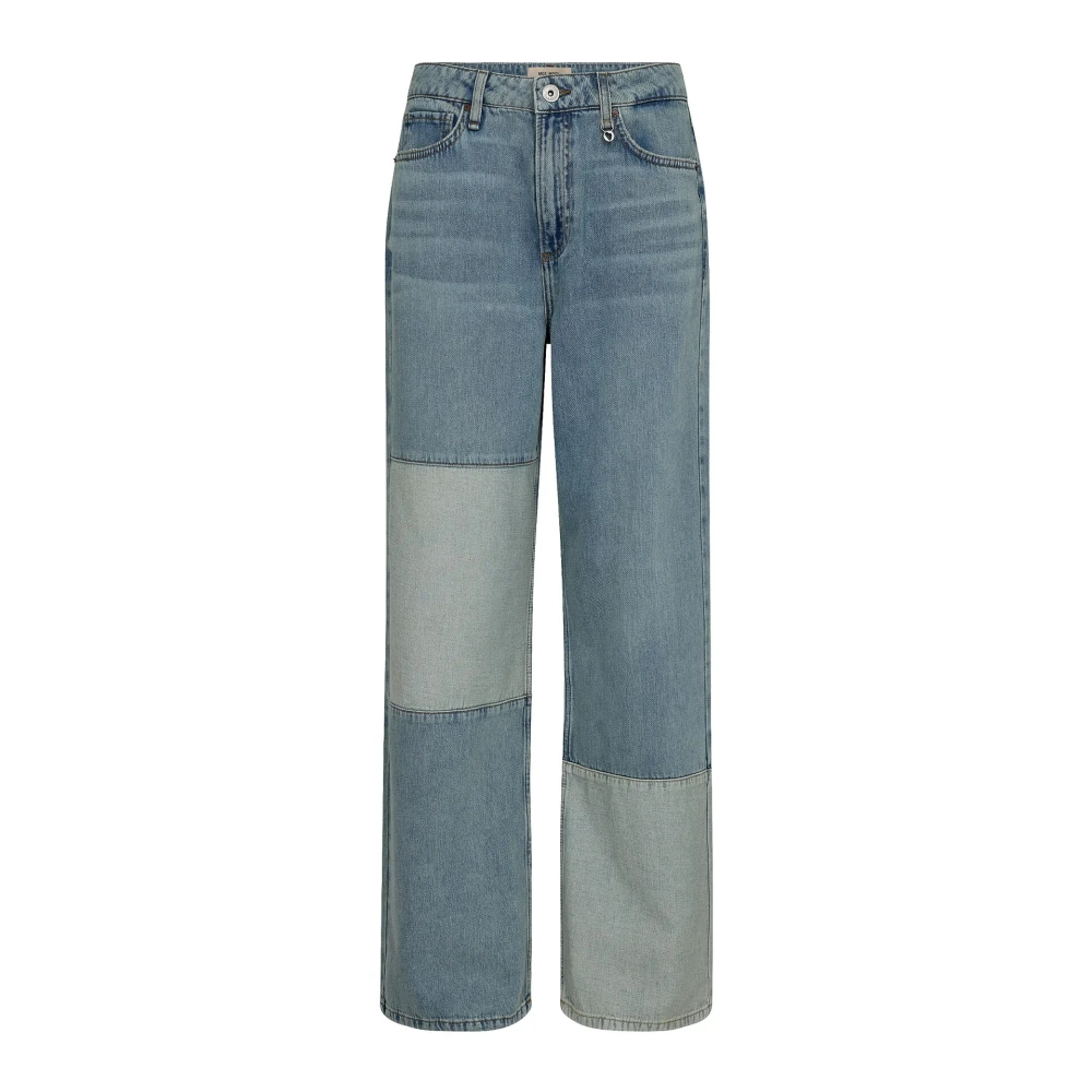 MOS MOSH Retro-geïnspireerde Block Jeans in Mid Blue Dames