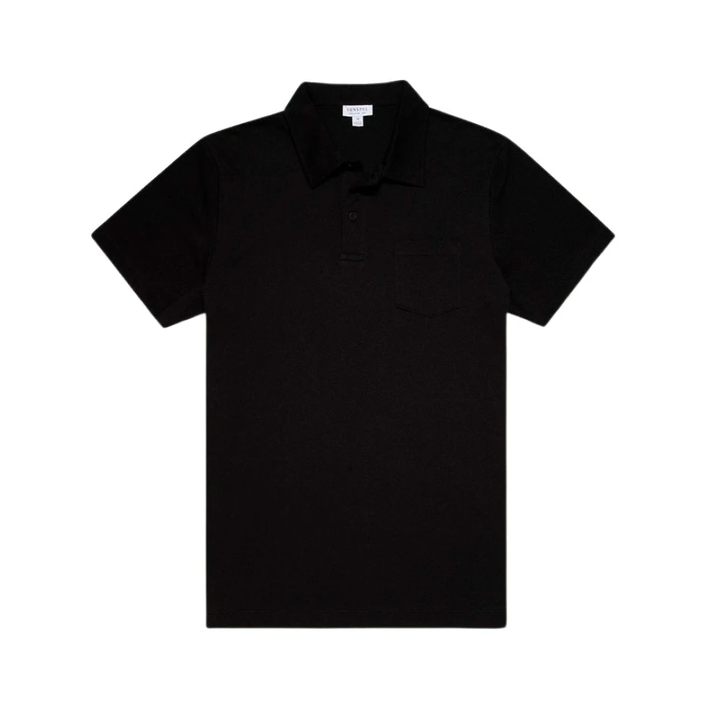 Sunspel Polo Shirts Black Heren