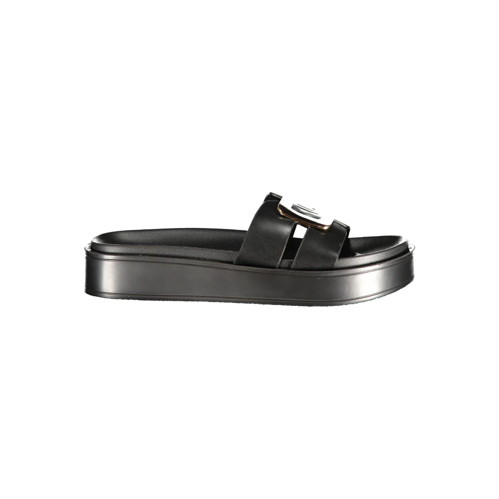 Laura Biagiotti Black Sliders, Female, 6 Uk, Slipper Logo