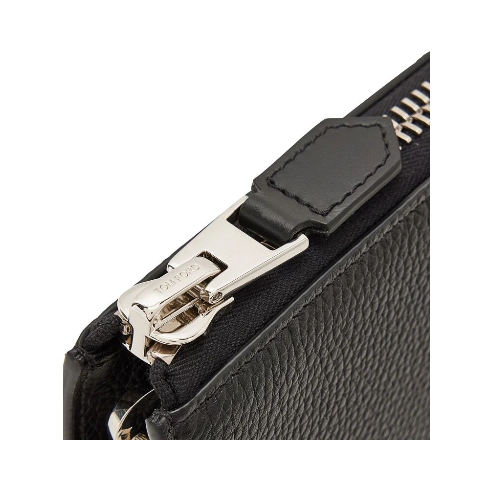 Tom Ford Zwarte leren Bum Bag Logo Print Black Heren