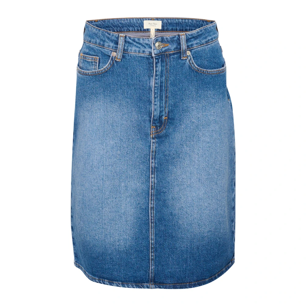 Part Two Blauwe Denim Rok met Zakken Blue Dames