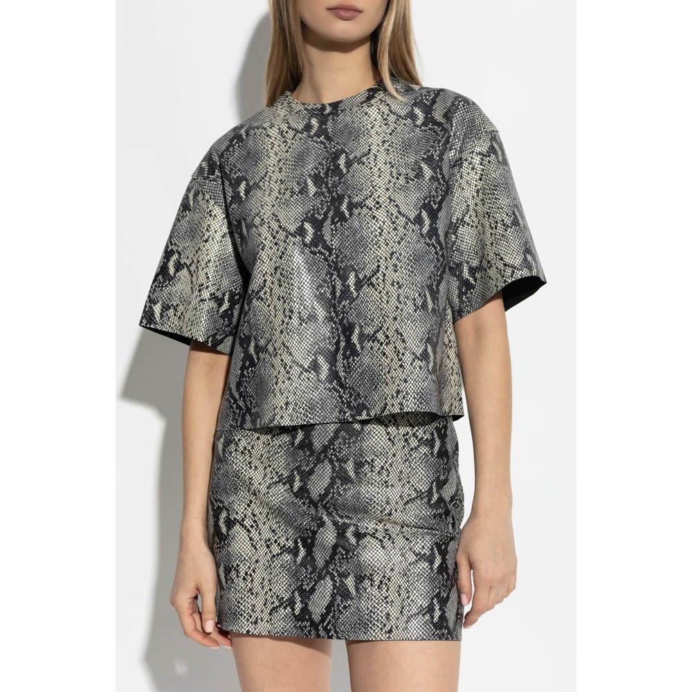 AllSaints Leren top Renai Gray Dames
