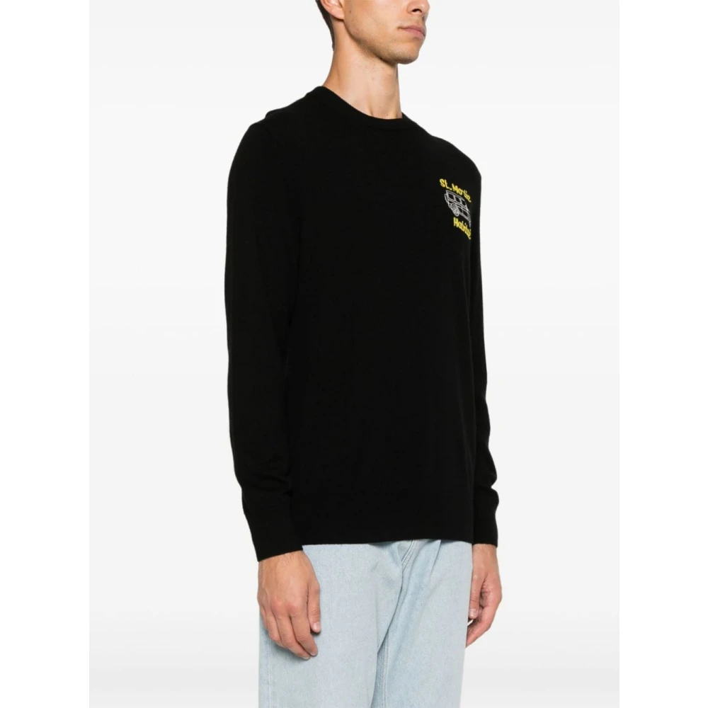 MC2 Saint Barth Jacquard Sweater Zwart Wolmix Black Heren