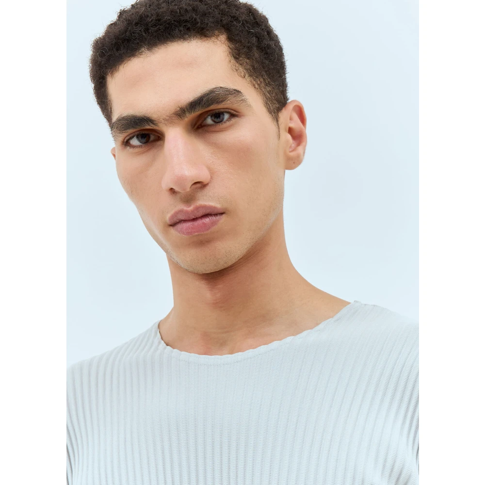 Issey Miyake Geplooide Longsleeve Top Gray Heren