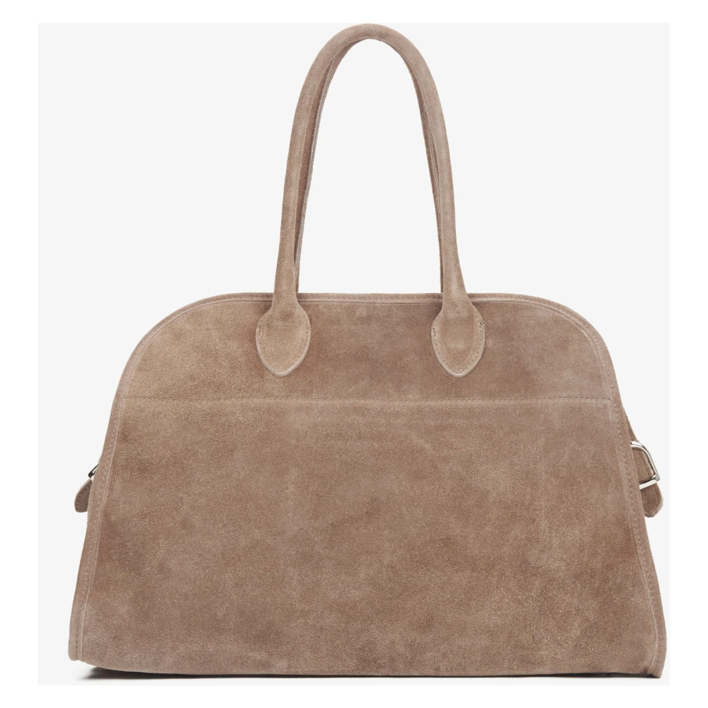 Estro Beige Satchel Handtas voor vrouwen gemaakt van Premium Italiaans Velours Beige Dames