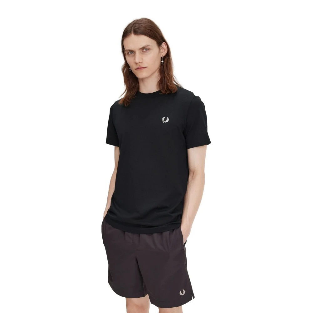 Fred Perry Zwarte grafische T-shirt met Laurel Design Black Heren