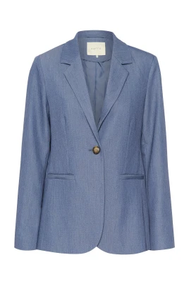 Vintage Indigo Blazer med Klassisk Krage