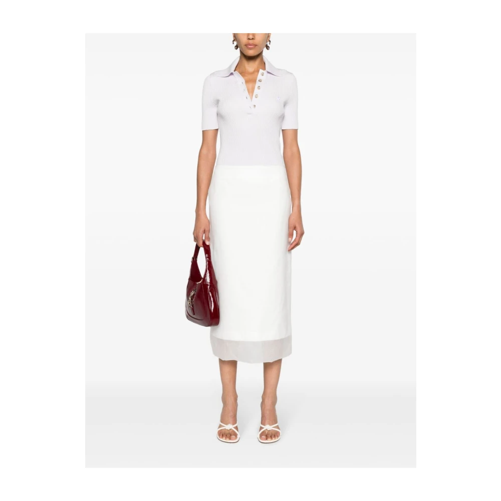 SPORTMAX Wit Zijdeblend Potloodrok White Dames