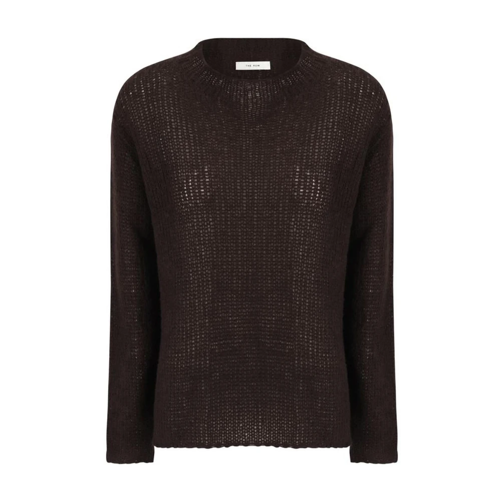 The Row Monochrome Kasjmiertrui met Geribbelde Ronde Hals Brown Dames