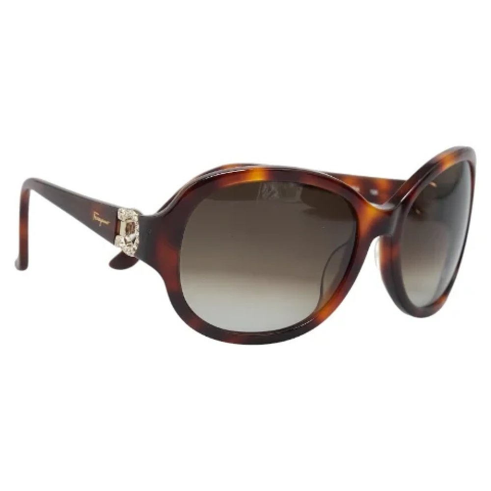 Salvatore Ferragamo Pre-owned Plastic sunglasses Brown Dames