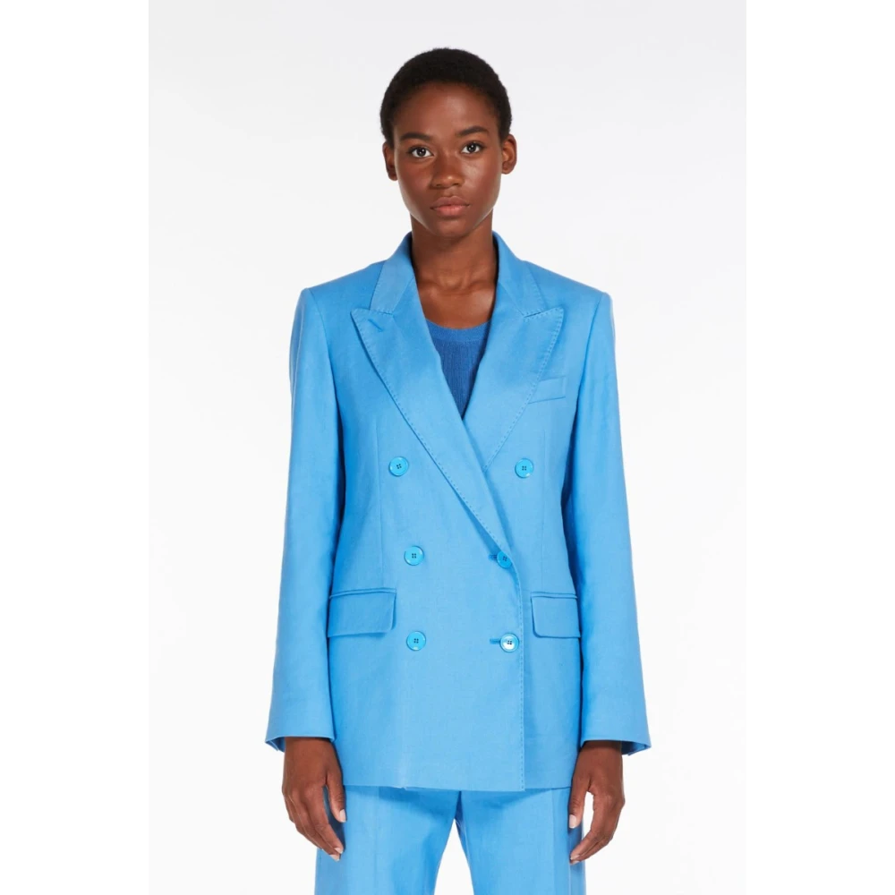 Max Mara Weekend Yarden Jas Lichtblauw Blue Dames