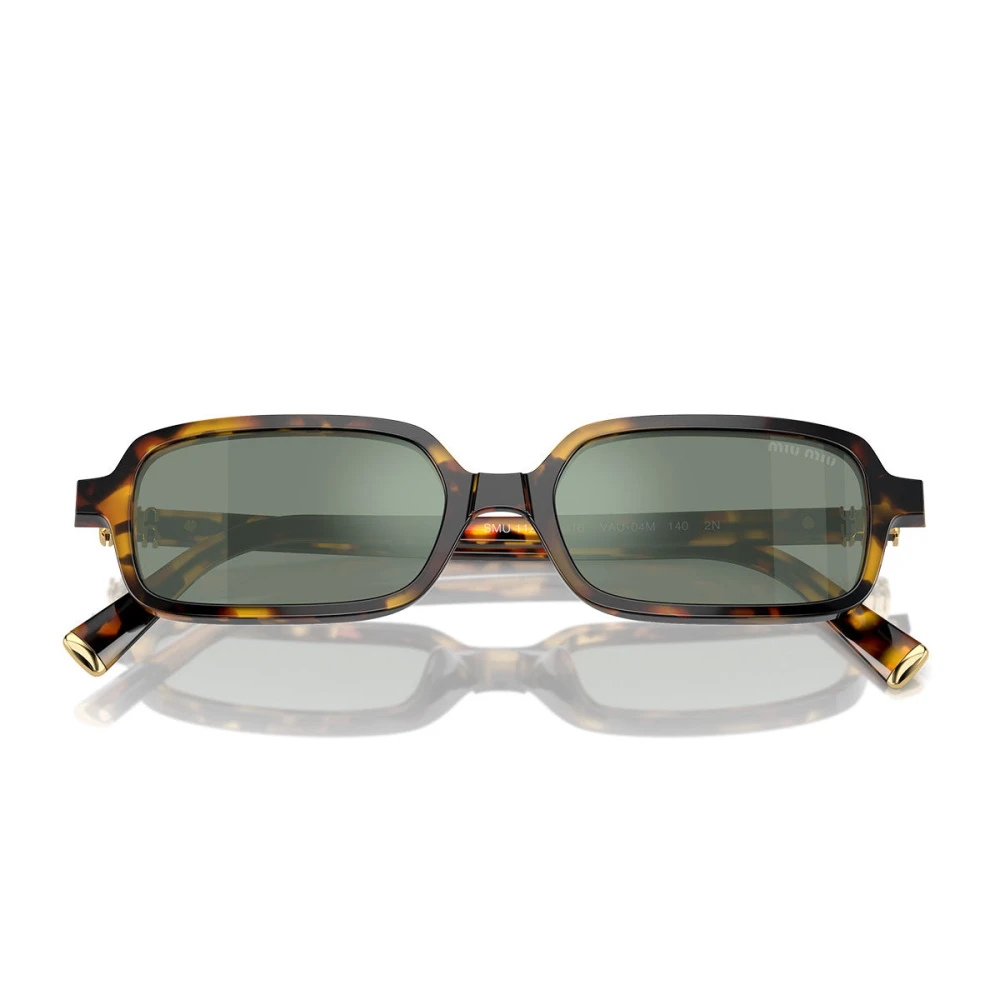 Miu Miu Green Woman Mu 11Zs Vau04m Sunglasses Acetate Turtle Squared Normal - Image 4