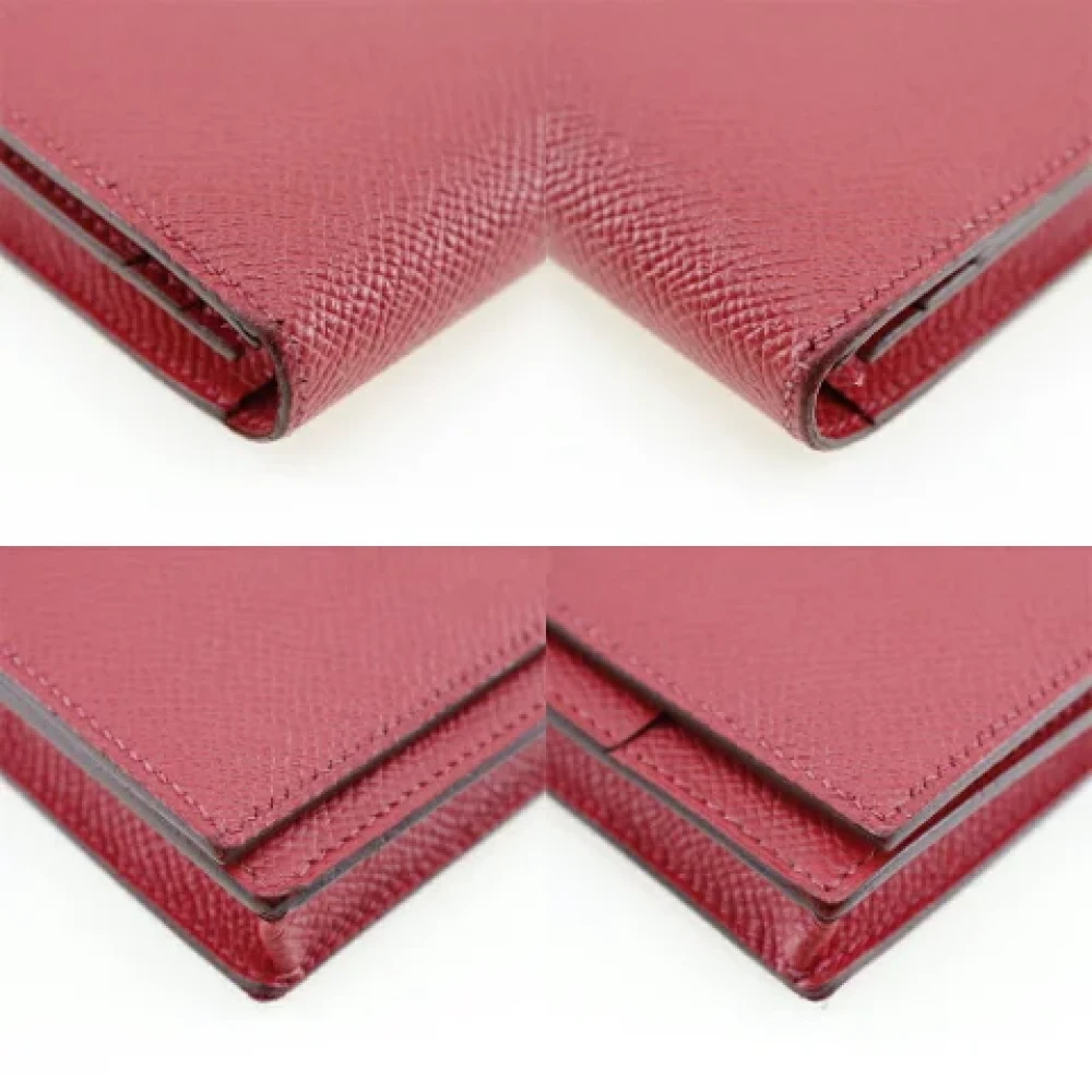 Hermès Vintage Pre-owned Fabric wallets Red Dames