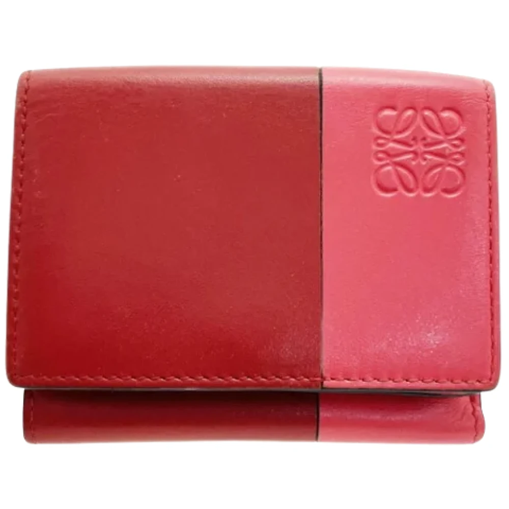 Loewe Pre-owned Leather wallets Red Dames