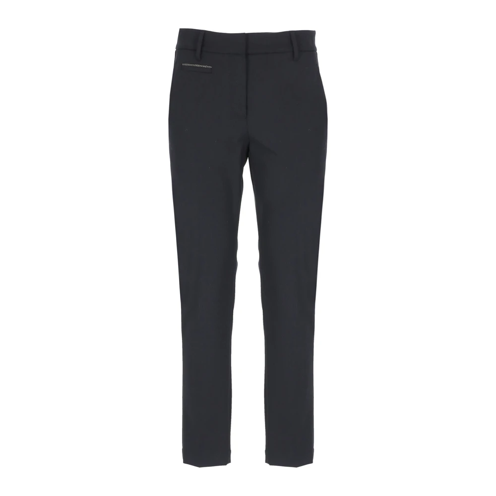 BRUNELLO CUCINELLI Stijlvolle Blauwe Wol Cropped Broek Blue Dames