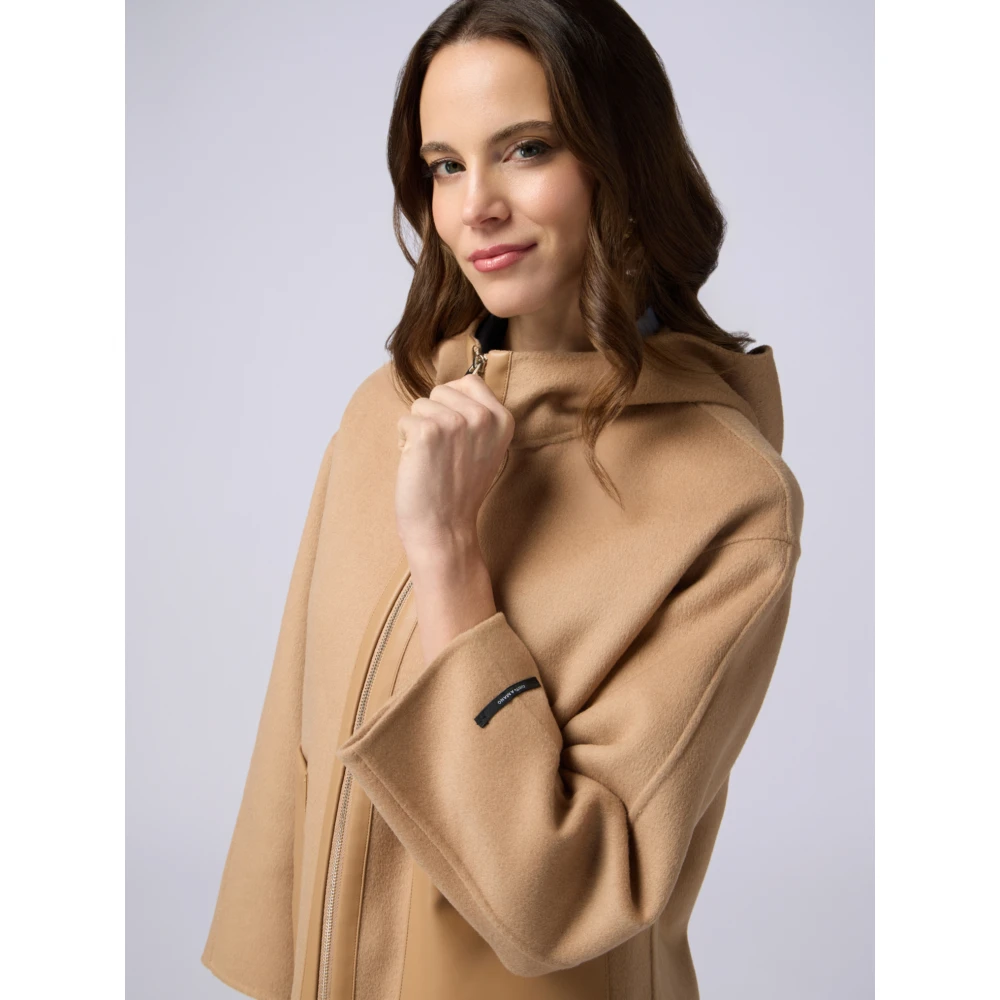 Oltre Stoffen jas met grote zakken Beige Dames