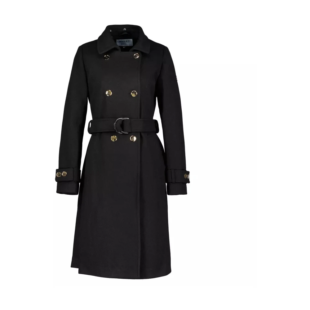 Hollies Elegante double-breasted jas met gouden knopen Black Dames