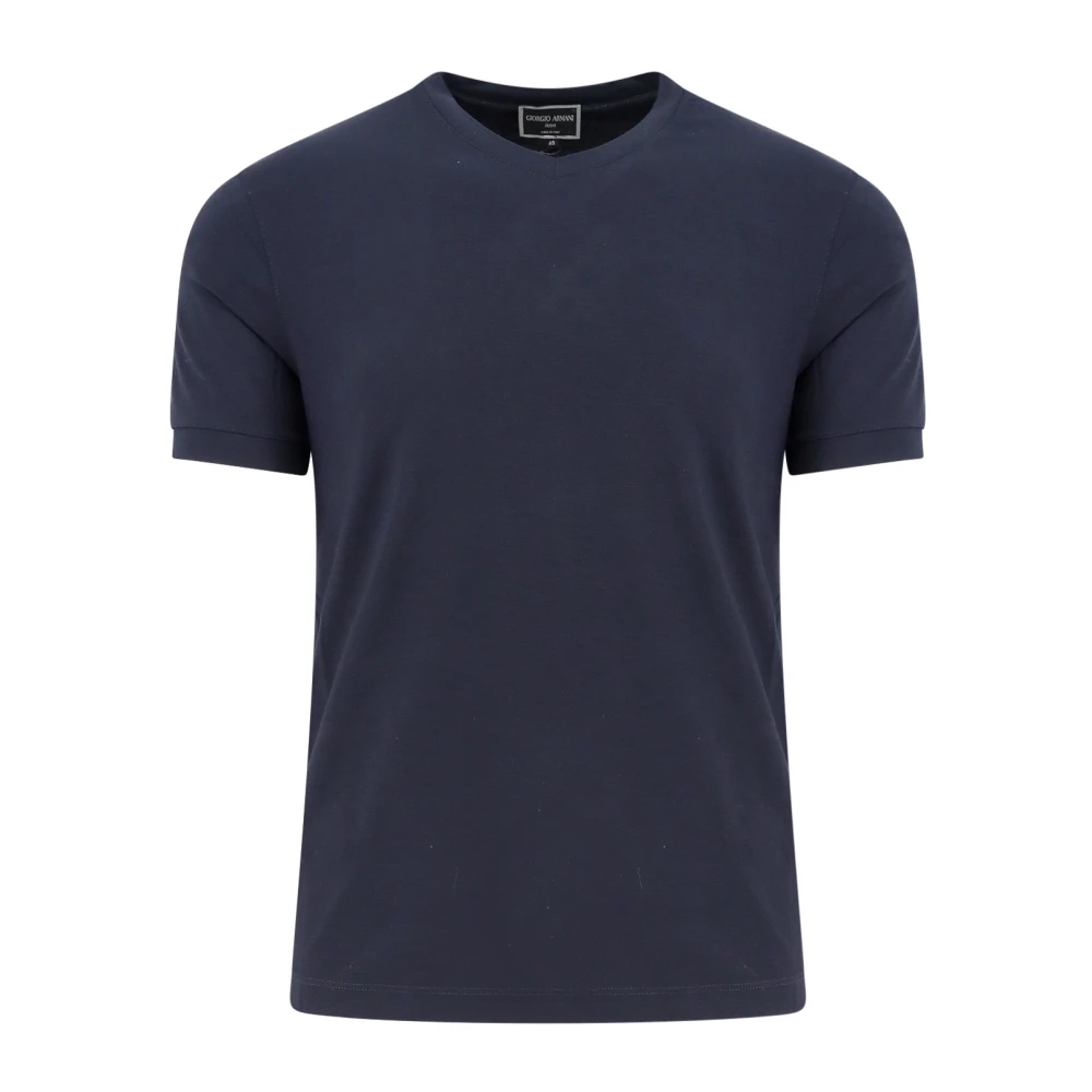 Giorgio Armani Blå T-Shirts Och Polos