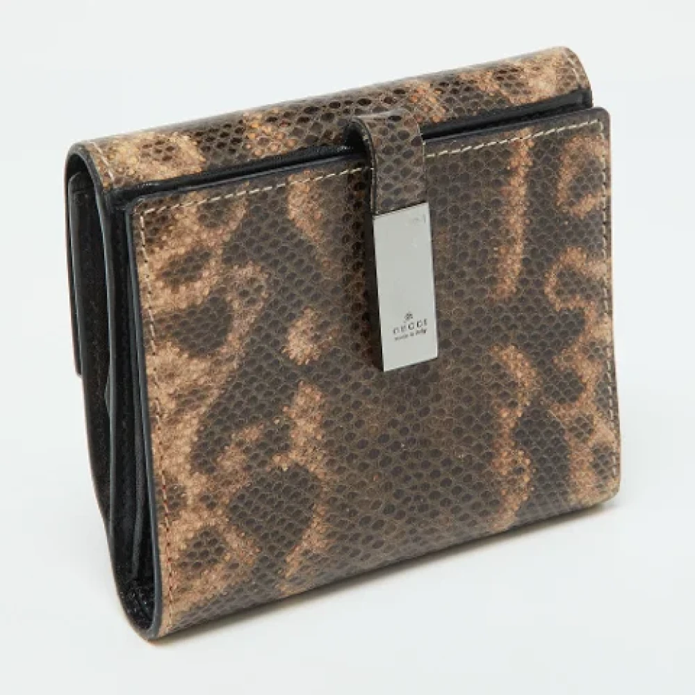 Gucci Vintage Pre-owned Fabric wallets Brown Dames