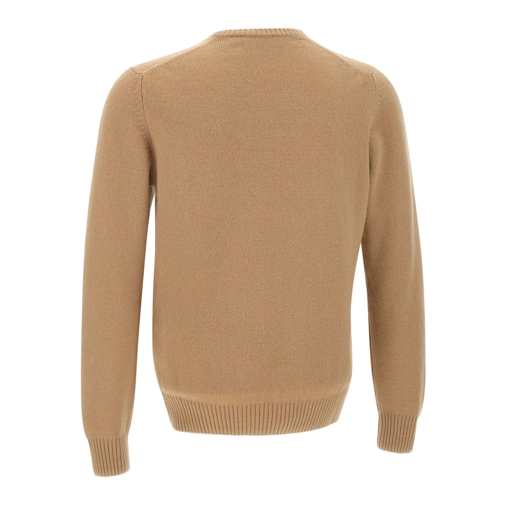 Gran Sasso Kameelwol Crew Neck Sweater Beige Heren