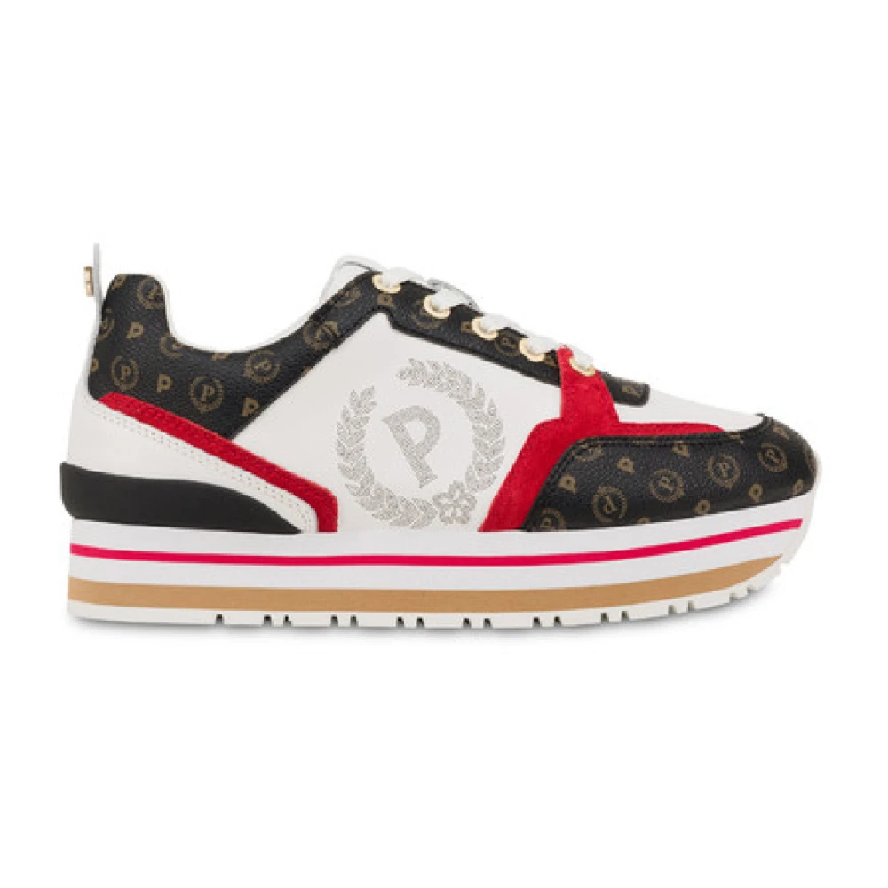 Pollini Heritage Nero Läder Sneakers med Crosta och PVC Detaljer - Storlek 41 White, Dam