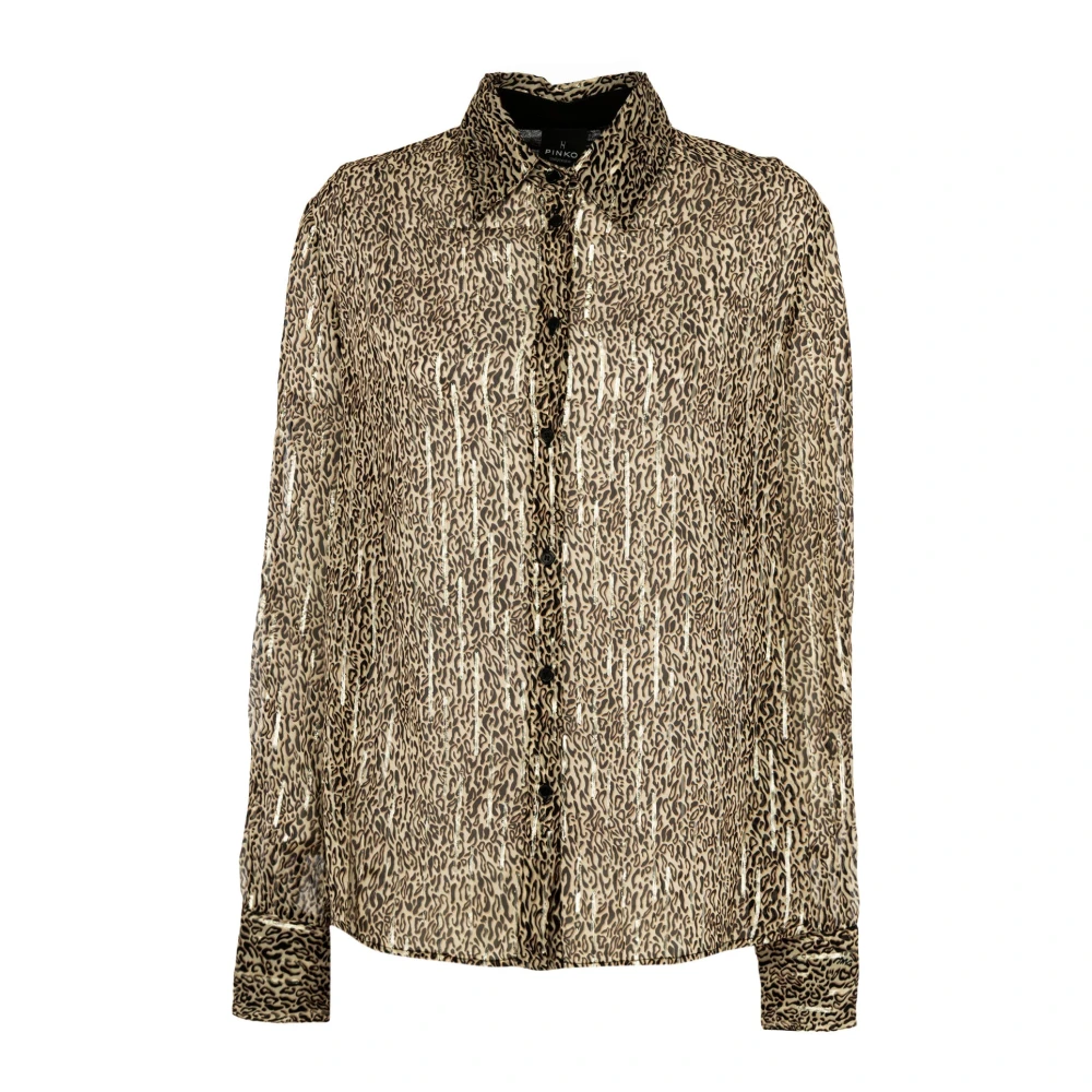 Pinko Dames Patroon Shirt Outlet Prijs Brown Dames