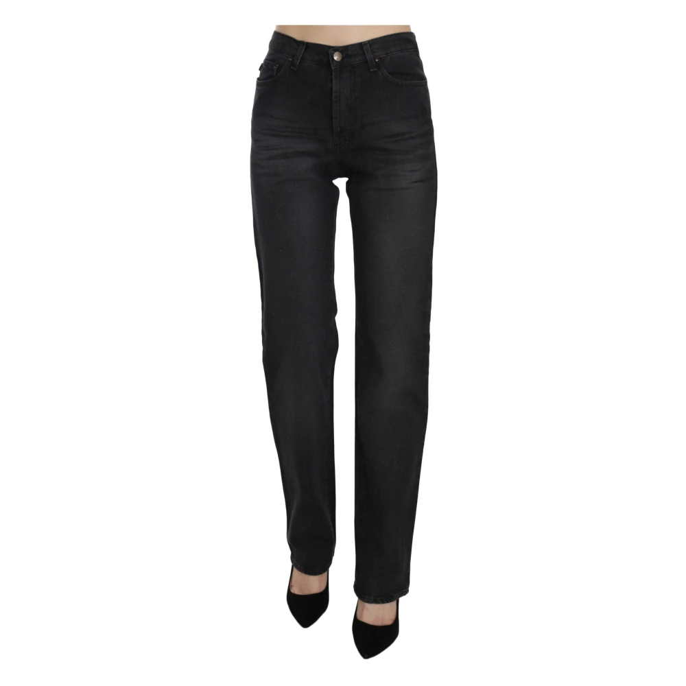 Just Cavalli , Slim Fit Jeans, Female, Black, W30, High Waist Straight Denim Trousers