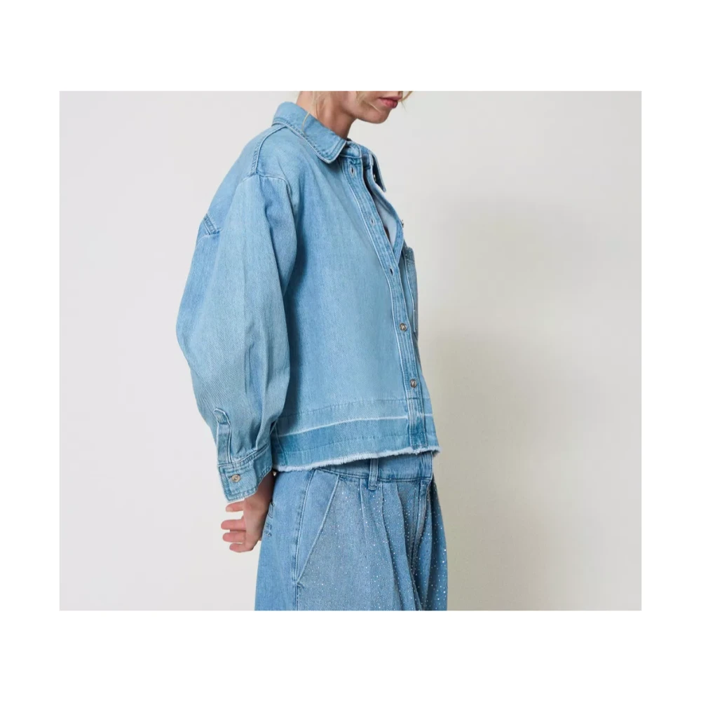 Twinset Denim overhemd met studs Blue Dames