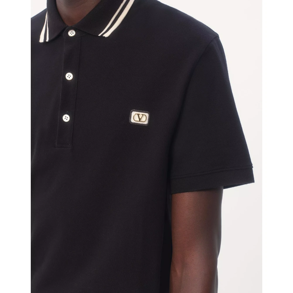 Valentino Katoenen polo met VLogo-patch Black Heren
