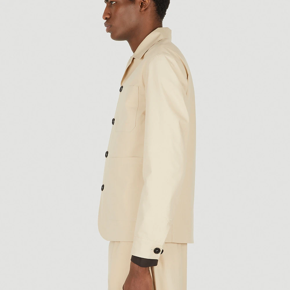 Meta Campania Collective Julian Jas Biologisch Katoen Poplin Weefsel Beige Heren