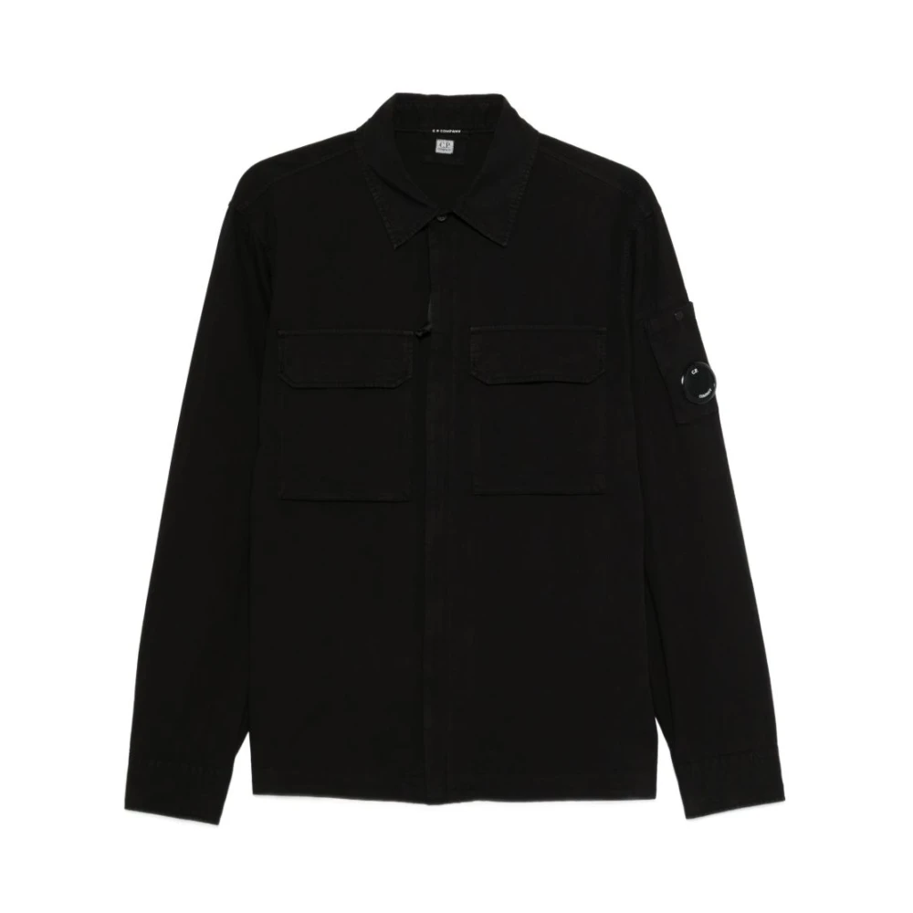 C.p. Company , Light Jackets, Male, Black, 2XL, Patch-Pocket Shirt Jacket