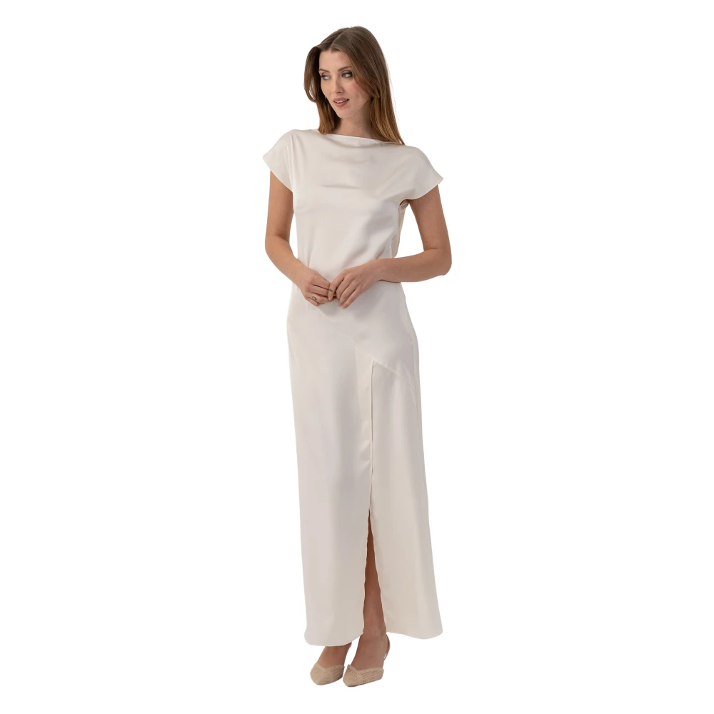 Kocca Beige Sophisticated Short Sleeved Dress - Female - Gowns - Xs - Dresses