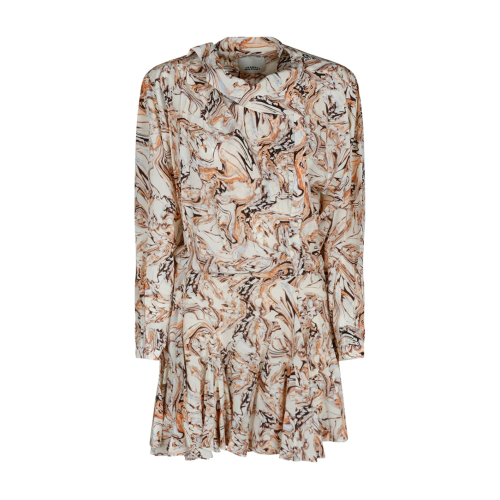 Isabel Marant Women's Beige Short Dresses, Xs, Thayra Dress With Asymmetrical Collar